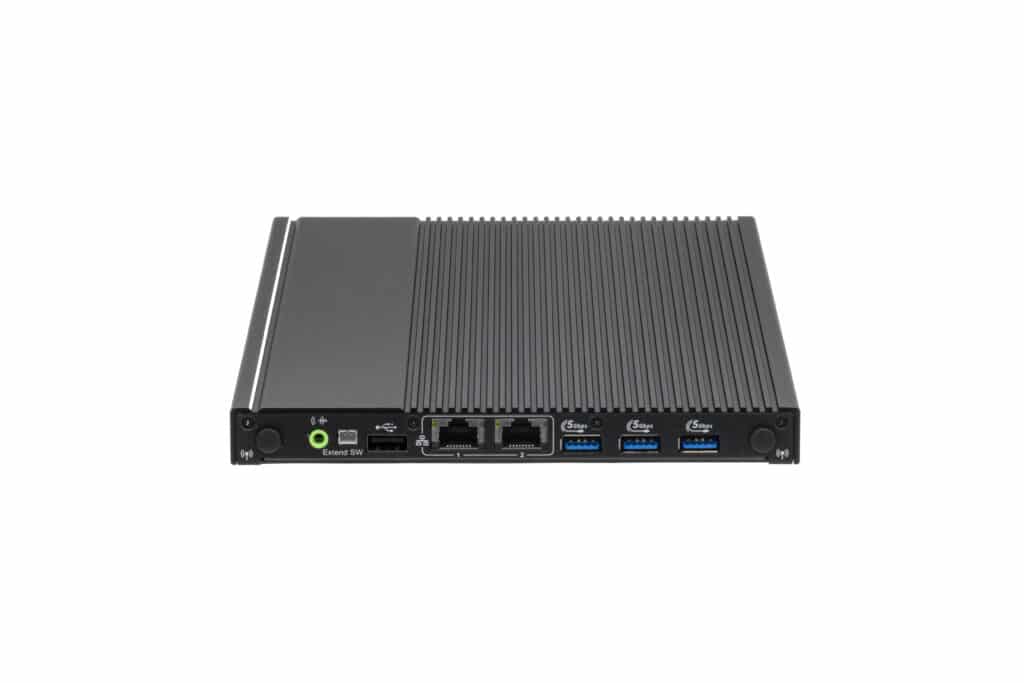 Kompakter WINDBOX II NX Industriecomputer für Edge-Computing und flexible Integration in technische Systeme.